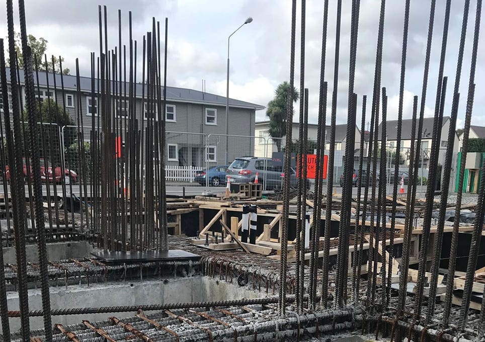 Concrete foundations with steel support